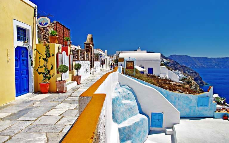 Santorini evlerinden bir kare